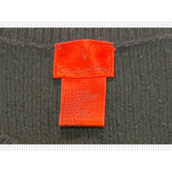 V Cristina Women’s Black Nylon/Polyester/Rayon Long Sleeve Sweater Small w/Bows - Picture 5 of 7